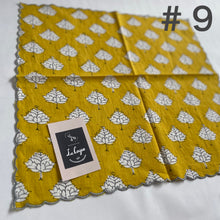 画像をギャラリービューアに読み込む, ブロックプリントハンカチ9種